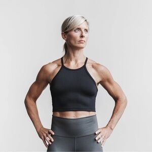 Women’s Nobull Ribbed Halter Crop Tank in Black